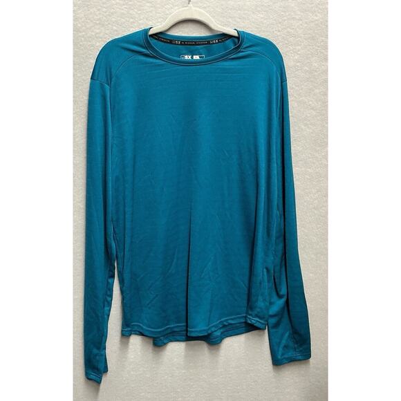Michael Strahan MSX Mens Teal Polyester Long Sleeve Activewear Shirt Size XLT - Picture 1 of 10